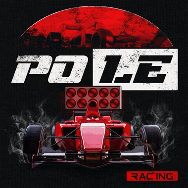 Kinder Hoodie - Pole Racing dunkelblau-rot 80-92