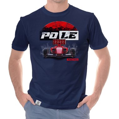 Herren T-Shirt - Pole Racing dunkelblau-rot S