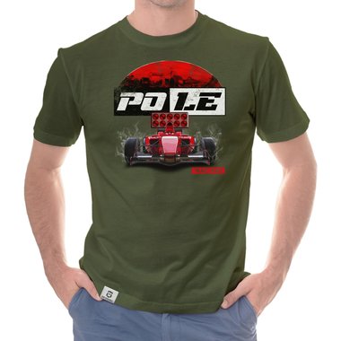 Herren T-Shirt - Pole Racing dunkelblau-rot S
