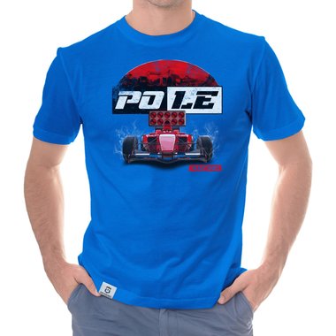 Herren T-Shirt - Pole Racing dunkelblau-rot S