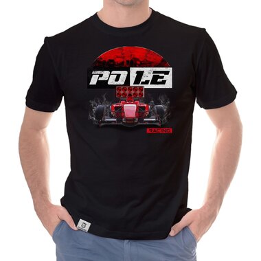 Herren T-Shirt - Pole Racing weiss-rot 5XL
