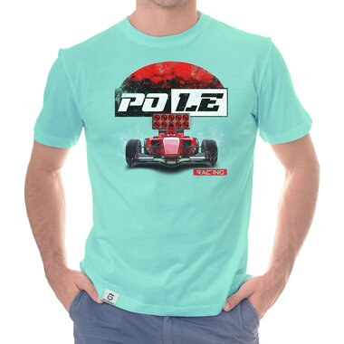 Herren T-Shirt - Pole Racing weiss-rot 5XL