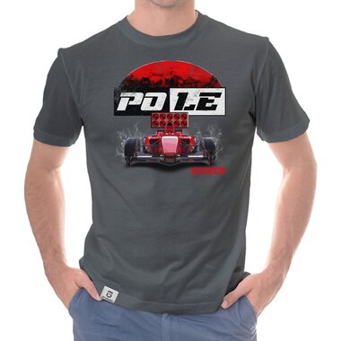 Herren T-Shirt - Pole Racing weiss-rot 5XL