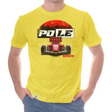 Herren T-Shirt - Pole Racing weiss-rot 5XL