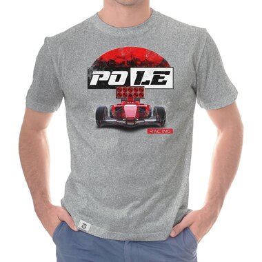 Herren T-Shirt - Pole Racing weiss-rot 5XL