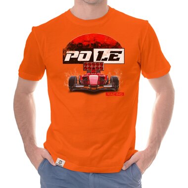 Herren T-Shirt - Pole Racing weiss-rot 5XL