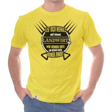 Herren T-Shirt - Leg dich niemals mit Landwirten an weiss-schwarz 5XL