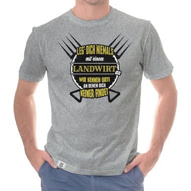 Herren T-Shirt - Leg dich niemals mit Landwirten an weiss-schwarz 5XL