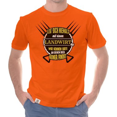 Herren T-Shirt - Leg dich niemals mit Landwirten an weiss-schwarz 5XL