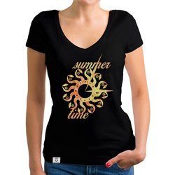 Damen T-Shirt V-Ausschnitt - Summer Time