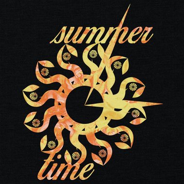 Damen T-Shirt V-Ausschnitt - Summer Time weiss-rot XXL