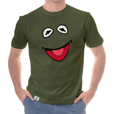 Herren T-Shirt - Frosch Kostm  limon-schwarz S
