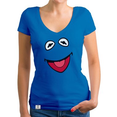 Damen T-Shirt V-Ausschnitt - Frosch Kostm