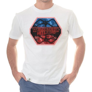 Herren T-Shirt - Hellkins Wappen dunkelblau-rot S