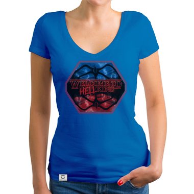 Damen T-Shirt V-Ausschnitt - Hellkins Wappen