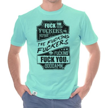 Herren T-Shirt - Fuck dunkelblau-weiss S