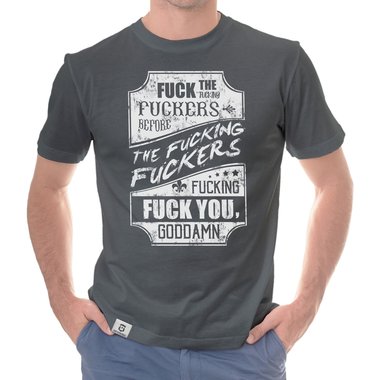 Herren T-Shirt - Fuck dunkelblau-weiss S