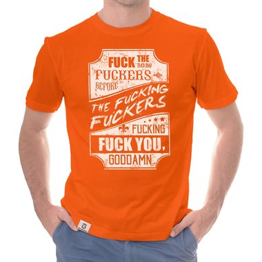 Herren T-Shirt - Fuck dunkelblau-weiss S