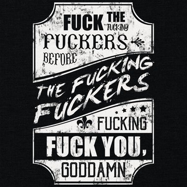 Herren T-Shirt - Fuck weiss-schwarz 5XL