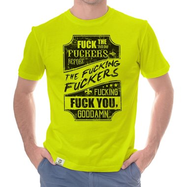Herren T-Shirt - Fuck weiss-schwarz 5XL