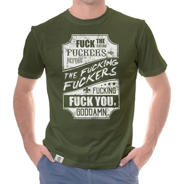 Herren T-Shirt - Fuck weiss-schwarz 5XL