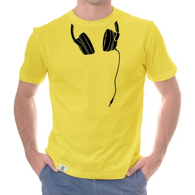 Herren T-Shirt - Headphone weiss-schwarz 5XL