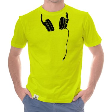 Herren T-Shirt - Headphone weiss-schwarz 5XL