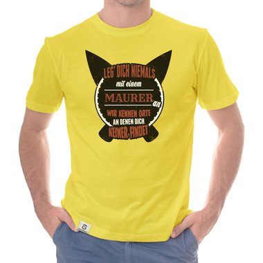 Herren T-Shirt - Leg dich niemals mit Maurern an! weiss-schwarz 5XL