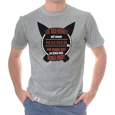 Herren T-Shirt - Leg dich niemals mit Maurern an! weiss-schwarz 5XL