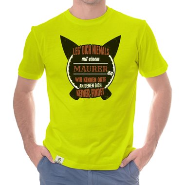 Herren T-Shirt - Leg dich niemals mit Maurern an! weiss-schwarz 5XL