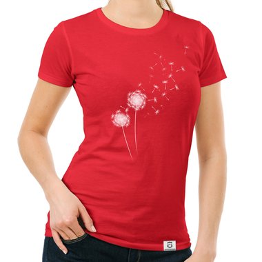 Damen T-Shirt - Pusteblume dunkelblau-weiss S