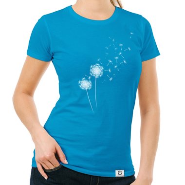 Damen T-Shirt - Pusteblume dunkelblau-weiss S