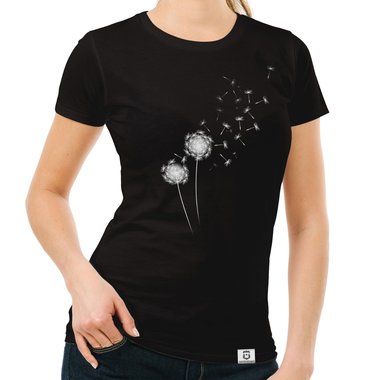 Damen T-Shirt - Pusteblume dunkelblau-weiss S