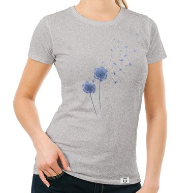 Damen T-Shirt - Pusteblume weiss-blau XXL