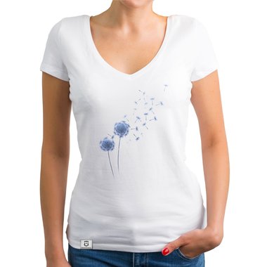 Damen T-Shirt V-Ausschnitt - Pusteblume