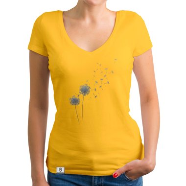 Damen T-Shirt V-Ausschnitt - Pusteblume