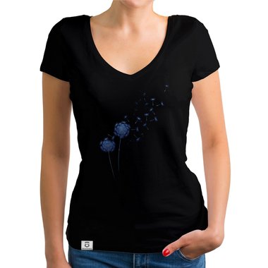 Damen T-Shirt V-Ausschnitt - Pusteblume