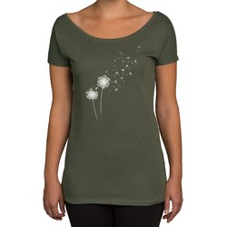 Damen T-Shirt U-Boot-Ausschnitt - Pusteblume