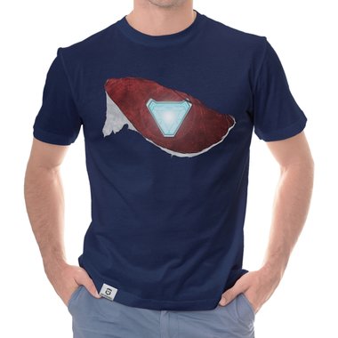 Herren T-Shirt - Arc Reactor Riss dunkelblau-rot S