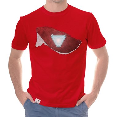 Herren T-Shirt - Arc Reactor Riss dunkelblau-rot S
