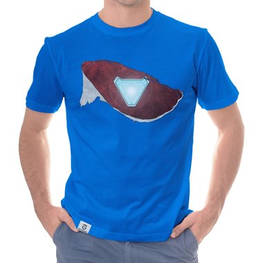 Herren T-Shirt - Arc Reactor Riss dunkelblau-rot S