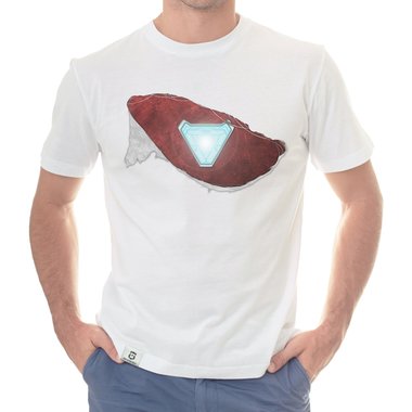 Herren T-Shirt - Arc Reactor Riss weiss-rot 5XL