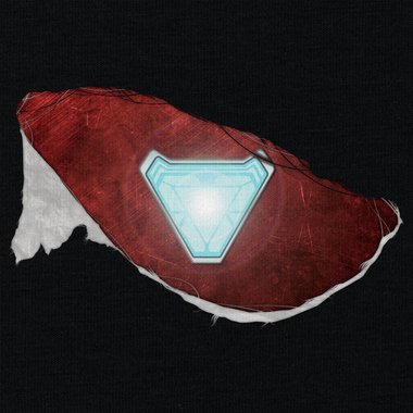 Herren T-Shirt - Arc Reactor Riss weiss-rot 5XL