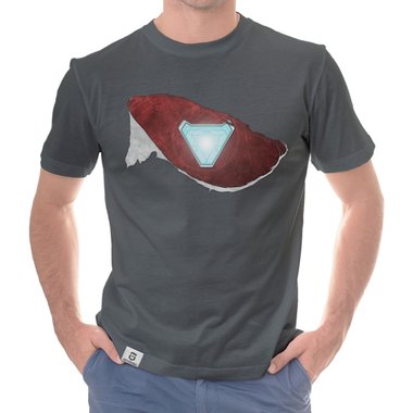 Herren T-Shirt - Arc Reactor Riss weiss-rot 5XL