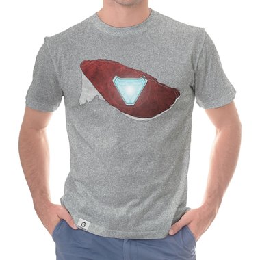 Herren T-Shirt - Arc Reactor Riss weiss-rot 5XL