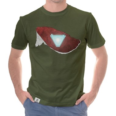 Herren T-Shirt - Arc Reactor Riss weiss-rot 5XL