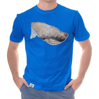 Herren T-Shirt - Haarige Mnnerbrust dunkelblau-haar S