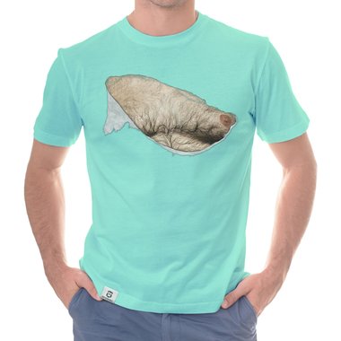 Herren T-Shirt - Haarige Mnnerbrust dunkelblau-haar S