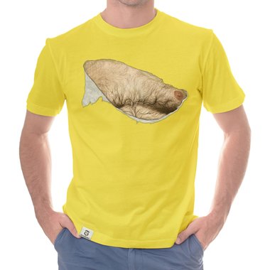 Herren T-Shirt - Haarige Mnnerbrust dunkelblau-haar S