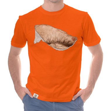 Herren T-Shirt - Haarige Mnnerbrust dunkelblau-haar S